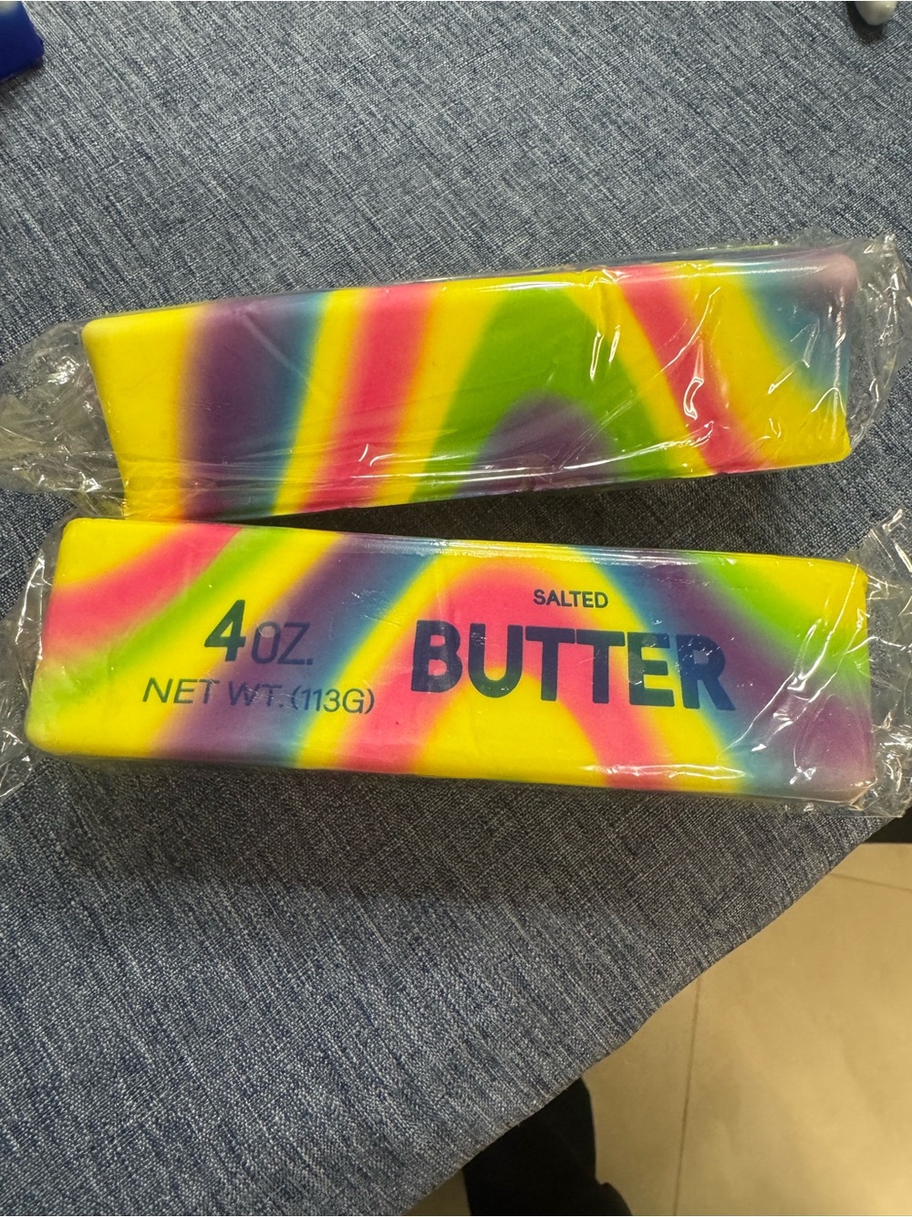 Salted Butter Rainbow Sensory Toy Bar for Kids - Multicolor squishy  set of 2